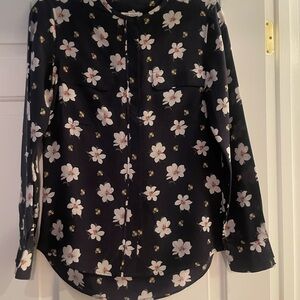 Equipment silk floral button down